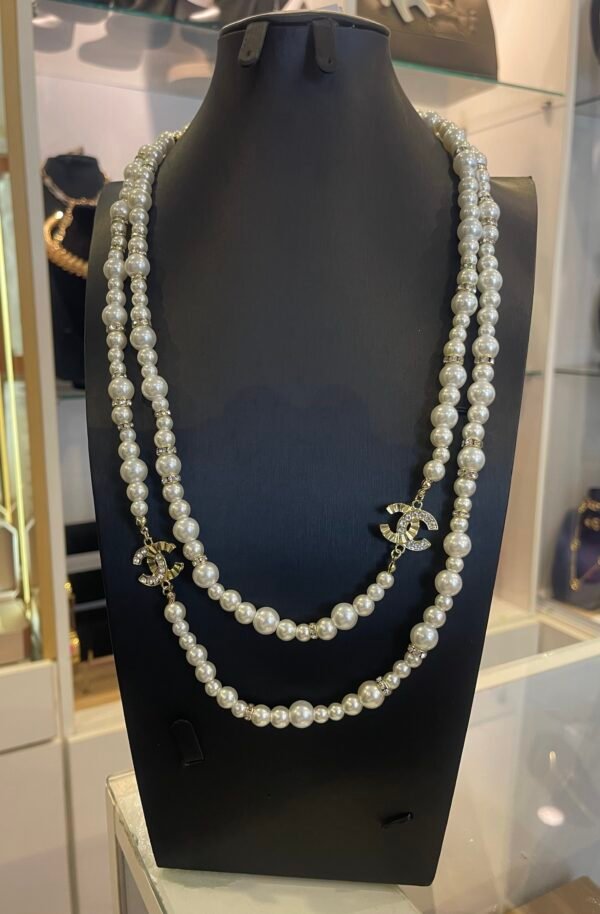 Double rope pearl necklace