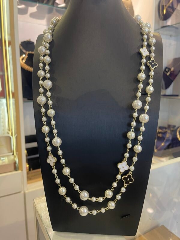 Double rope pearl necklace